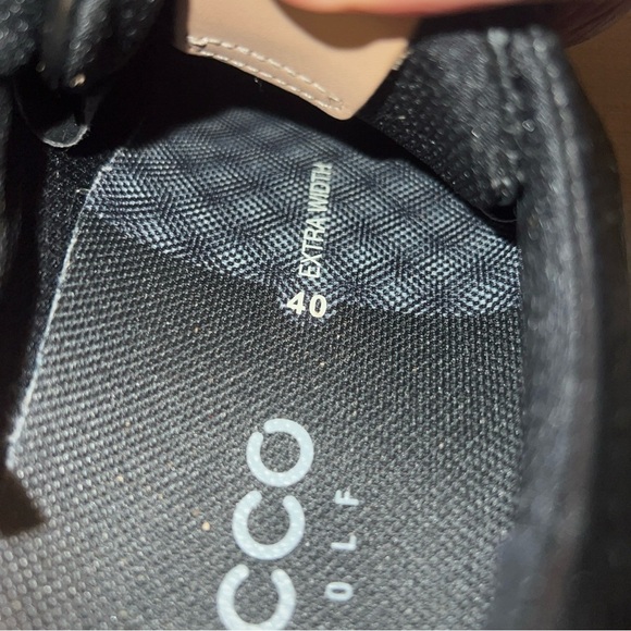 Ecco Womens Size 9W Golf Shoe Black Leather Lace Up Sneaker Spikeless Sneaker - Picture 11 of 11